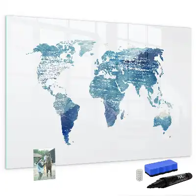 Mapa-múndi quadro magnético para escrever