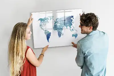 Mapa-múndi quadro magnético para escrever