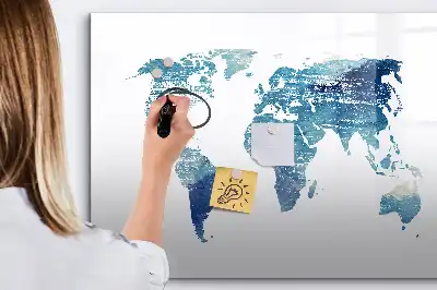Mapa-múndi quadro magnético para escrever