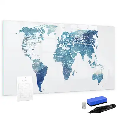Mapa-múndi quadro magnético para escrever