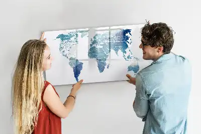 Mapa-múndi quadro magnético para escrever