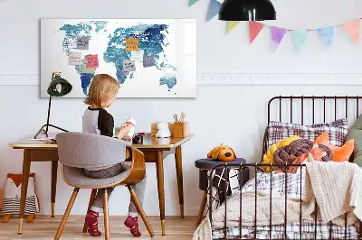 Mapa-múndi quadro magnético para escrever
