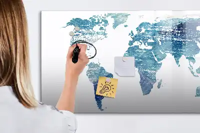 Mapa-múndi quadro magnético para escrever