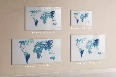 Mapa-múndi quadro magnético para escrever
