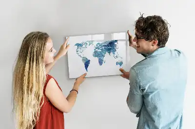 Mapa-múndi quadro magnético para escrever