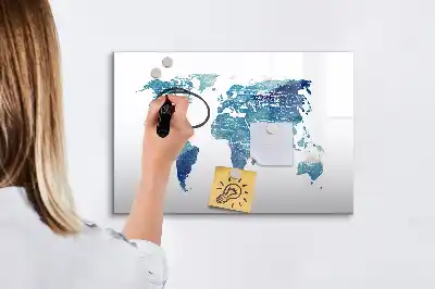 Mapa-múndi quadro magnético para escrever