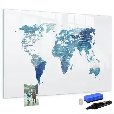 Mapa-múndi quadro magnético para escrever