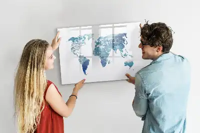 Mapa-múndi quadro magnético para escrever