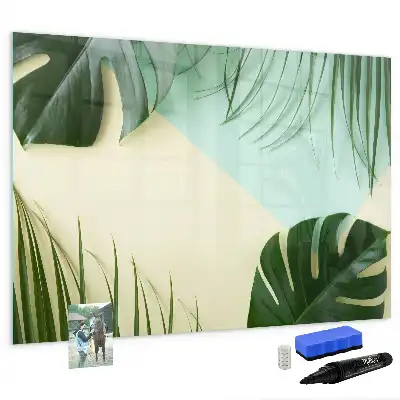 Quadro magnético para desenho com estampa de folhas de monstera