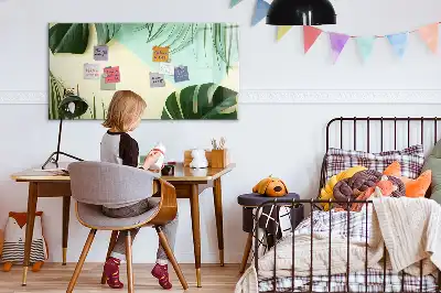 Quadro magnético para desenho com estampa de folhas de monstera