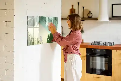 Quadro magnético para desenho com estampa de folhas de monstera