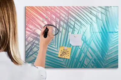 Quadro magnético para escrita com estampa de palmeira tropical