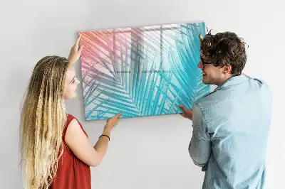Quadro magnético para escrita com estampa de palmeira tropical