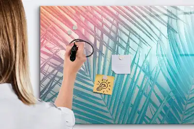 Quadro magnético para escrita com estampa de palmeira tropical