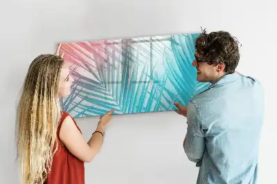 Quadro magnético para escrita com estampa de palmeira tropical