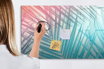 Quadro magnético para escrita com estampa de palmeira tropical