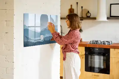 Quadro magnético para desenhar paisagem de montanha