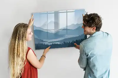 Quadro magnético para desenhar paisagem de montanha