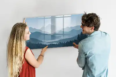 Quadro magnético para desenhar paisagem de montanha