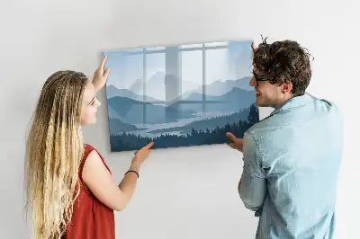 Quadro magnético para desenhar paisagem de montanha