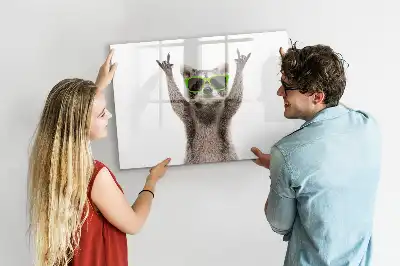 Quadro magnético para desenhar com estampa de suculentas com óculos