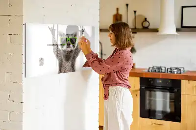 Quadro magnético para desenhar com estampa de suculentas com óculos