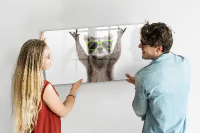 Quadro magnético para desenhar com estampa de suculentas com óculos