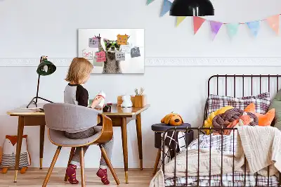 Quadro magnético para desenhar com estampa de suculentas com óculos