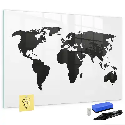 Mapa-múndi magnético para escrever na cor preta