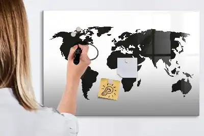 Mapa-múndi magnético para escrever na cor preta