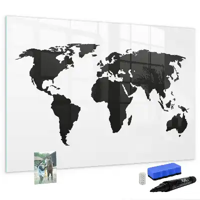 Mapa-múndi magnético para escrever na cor preta