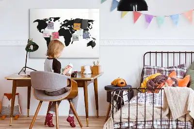 Mapa-múndi magnético para escrever na cor preta