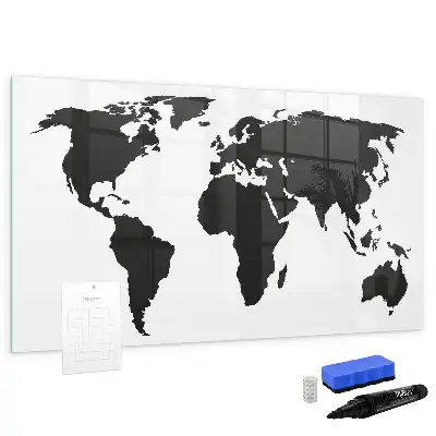 Mapa-múndi magnético para escrever na cor preta
