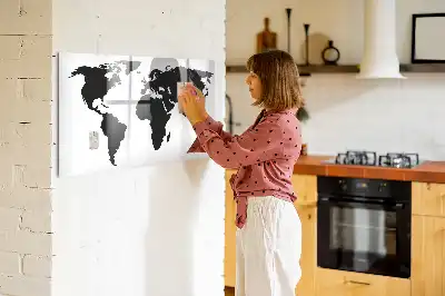 Mapa-múndi magnético para escrever na cor preta
