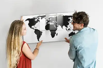 Mapa-múndi magnético para escrever na cor preta