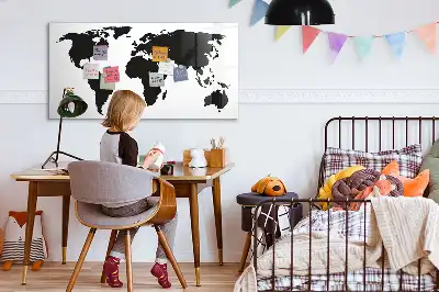 Mapa-múndi magnético para escrever na cor preta