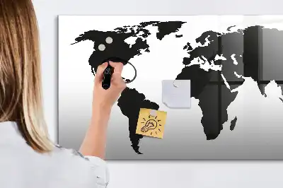 Mapa-múndi magnético para escrever na cor preta
