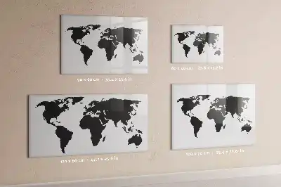 Mapa-múndi magnético para escrever na cor preta