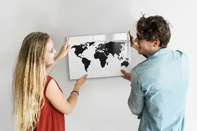 Mapa-múndi magnético para escrever na cor preta