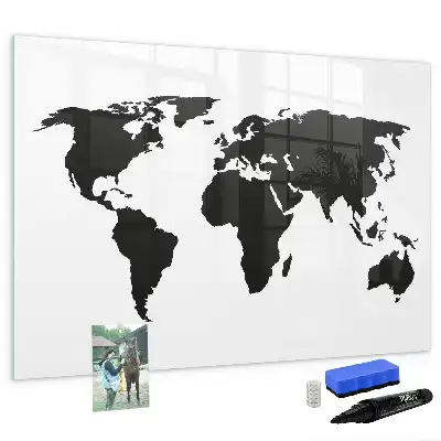 Mapa-múndi magnético para escrever na cor preta