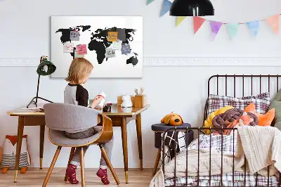 Mapa-múndi magnético para escrever na cor preta
