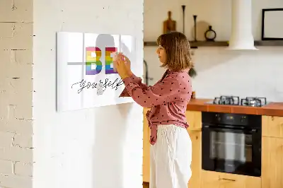 Quadro magnético para desenhar com a frase Seja você mesmo