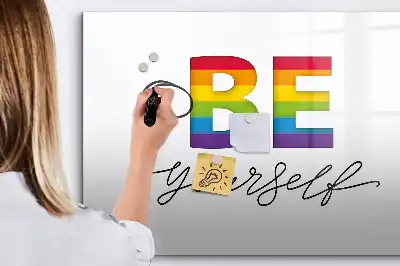 Quadro magnético para desenhar com a frase Seja você mesmo