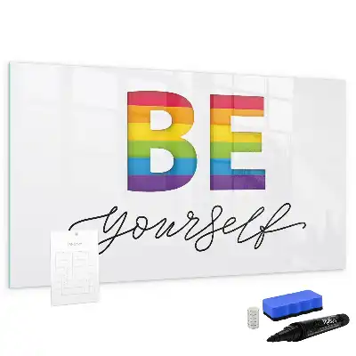 Quadro magnético para desenhar com a frase Seja você mesmo
