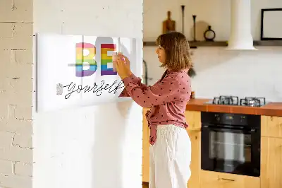 Quadro magnético para desenhar com a frase Seja você mesmo