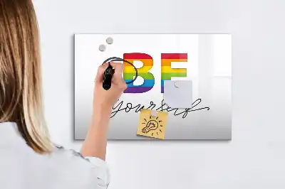 Quadro magnético para desenhar com a frase Seja você mesmo