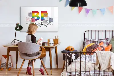 Quadro magnético para desenhar com a frase Seja você mesmo
