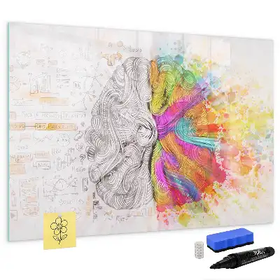 Quadro magnético para desenhar tema abstração de cérebro