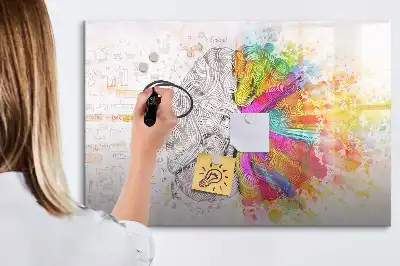 Quadro magnético para desenhar tema abstração de cérebro