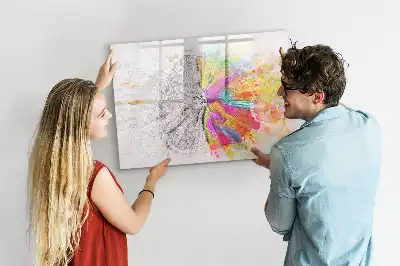 Quadro magnético para desenhar tema abstração de cérebro